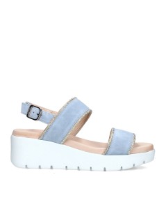 Callaghan BERA Sandalo Zeppa Media 2 Fasce Glitter Celeste