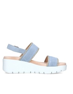 Callaghan BERA Sandalo Zeppa Media 2 Fasce Glitter Celeste