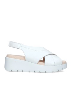 Callaghan BERA Sandalo Zeppa Fasce Larghe Incrocio Velcro Tallone  Bianco