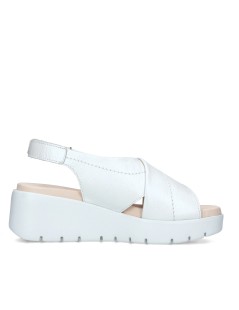 Callaghan BERA Sandalo Zeppa Fasce Larghe Incrocio Velcro Tallone  Bianco