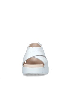 Callaghan BERA Sandalo Zeppa Fasce Larghe Incrocio Velcro Tallone  Bianco