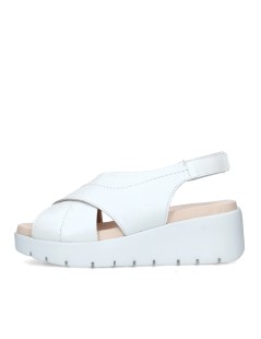 Callaghan BERA Sandalo Zeppa Fasce Larghe Incrocio Velcro Tallone  Bianco