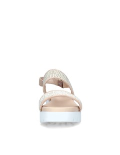 Callaghan BERA Sandalo Zeppa 2 Fasce Intrecciato Sabbia Rosa