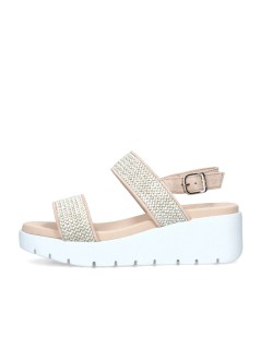 Callaghan BERA Sandalo Zeppa 2 Fasce Intrecciato Sabbia Rosa