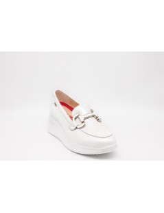 Callaghan HANNA Mocassino Laminato Zeppa Vaschetta Accessorio Morsetto Bianco