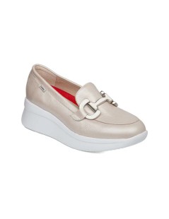 Callaghan HANNA Mocassino Laminato Zeppa Vaschetta Accessorio Morsetto Avorio