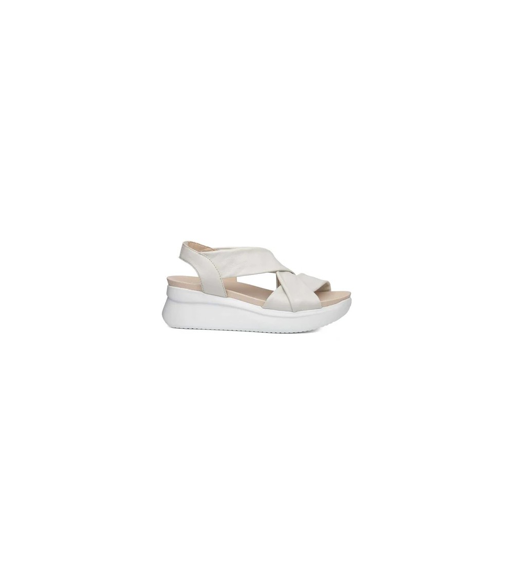 Callaghan LLANA Sandalo Zeppa Fasce Incrocio Tallone Elastico Bianco