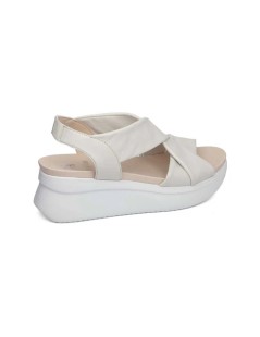 Callaghan LLANA Sandalo Zeppa Fasce Incrocio Tallone Elastico Bianco