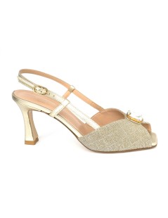 Elata Sandalo Cerimonia Farfalla Gioiello Tessuto Glitter Platino