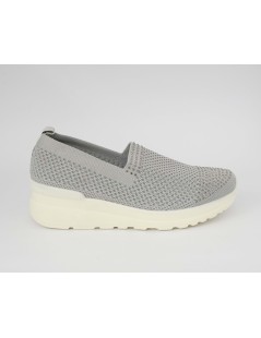 CO.mfort Slipon Zeppa Media Tessuto Memory Elastico Grigio