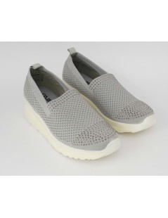 CO.mfort Slipon Zeppa Media Tessuto Memory Elastico Grigio