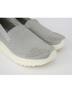 CO.mfort Slipon Zeppa Media Tessuto Memory Elastico Grigio