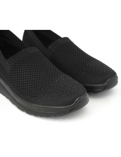 CO.mfort Slipon Zeppa Media Tessuto Memory Elastico Nero