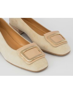 Cristian Daniel Ballerina Decollette Tacco Medio Nabuk Nudo