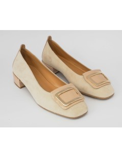 Cristian Daniel Ballerina Decollette Tacco Medio Nabuk Nudo