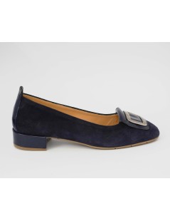 Cristian Daniel Ballerina Decollette Tacco Medio Nabuk Blu