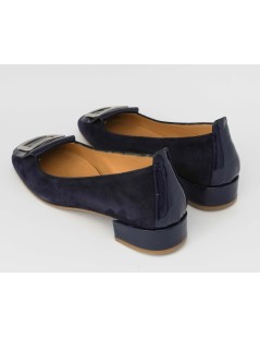 Cristian Daniel Ballerina Decollette Tacco Medio Nabuk Blu