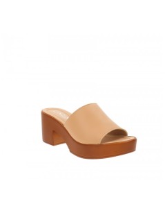 Cinzia Soft Ciabatta Fascia Zeppa Tacco Beige