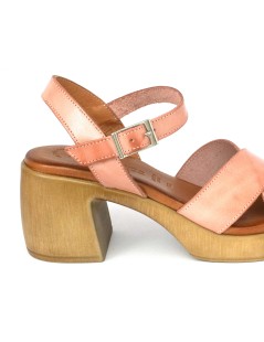 Raquel Perez Sandalo Zeppatacco Incroccio Braccialetto Rosa