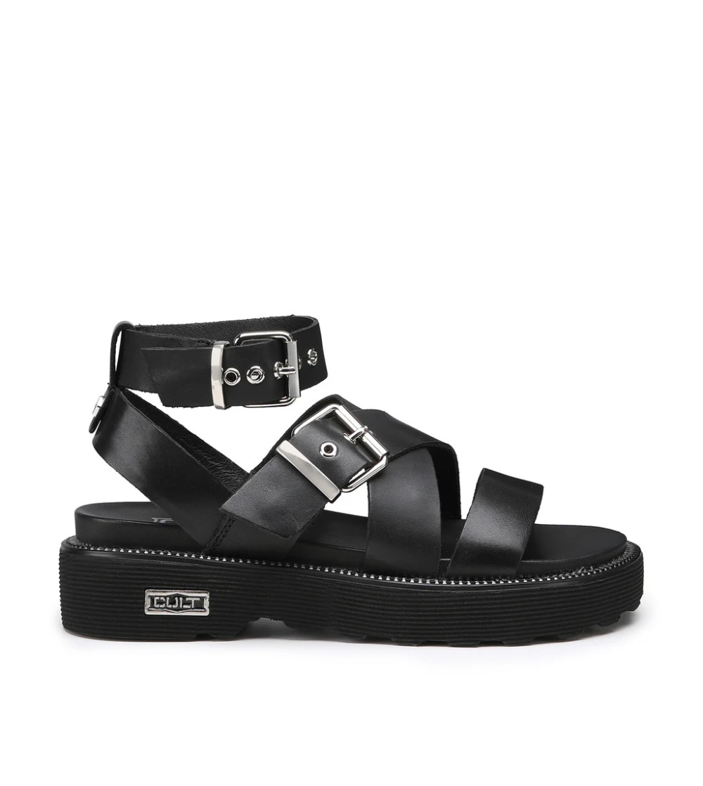Cult Ziggy Sandalo Medio Braccialetto Incrocio Nero