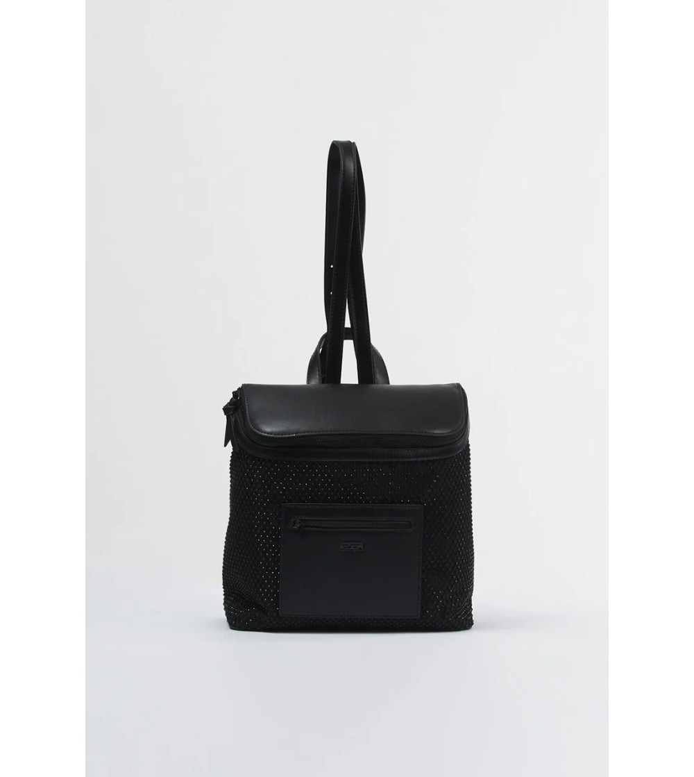 Cult Zaino Rete Pietre Patta Zip Tasca Zip Nero