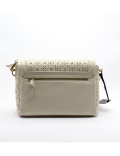 Cult Bags Trafori Borchie Spalla con Catena e Tracolla Crema