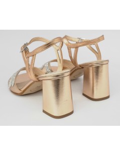 Cinzia Soft Sandalo Tacco Alto Braccialetto Strass Cipria