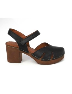 Cinzia Soft Sandalo Olandese Zeppatacco Pelle Nero