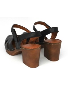 Cinzia Soft Sandalo Olandese Zeppatacco Pelle Nero