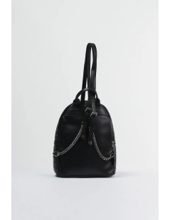 Cult Zaino Trafori con Borchie Bretelle Catena Nero
