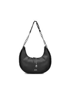 Cult Borsa Spalla Tracolla Catena Bicolore Zip Ciondolo Nero