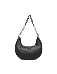 Cult Borsa Spalla Tracolla Catena Bicolore Zip Ciondolo Nero