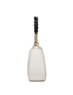 Cult Borsa a Mano Catena Bicolore e Tracolla Crema