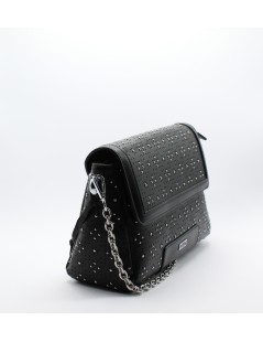Cult Bags Trafori Borchie Spalla con Catena e Tracolla Nero