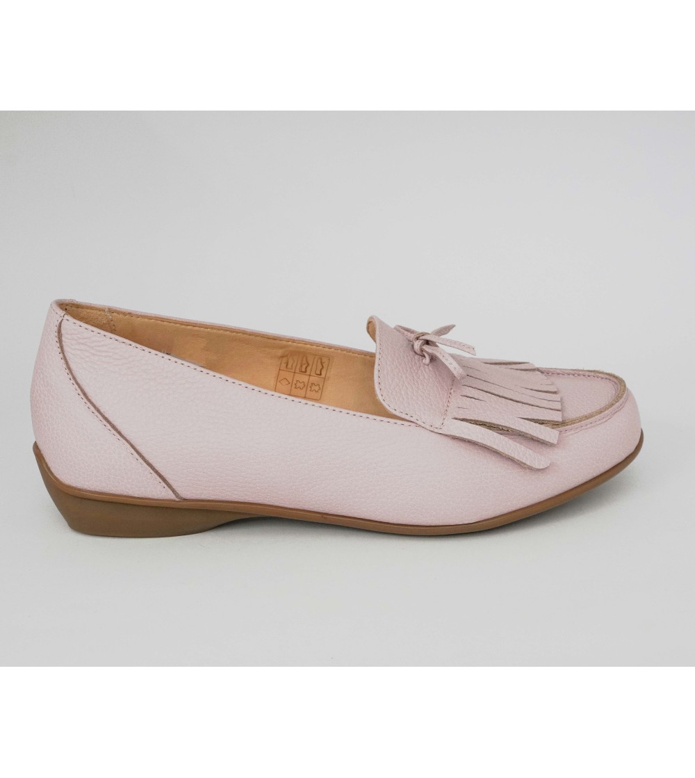 Carim Mocassino Slipon Vaschetta Frangia Nappa Rosa