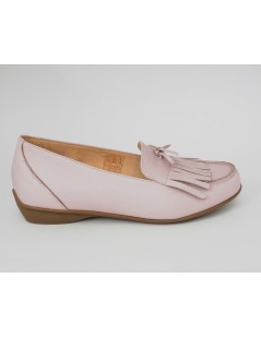 Carim Mocassino Slipon Vaschetta Frangia Nappa Rosa