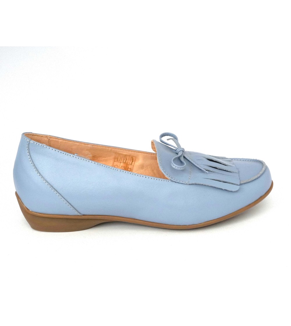 Carim Mocassino Slipon Vaschetta Frangia Nappa Indaco
