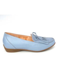 Carim Mocassino Slipon Vaschetta Frangia Nappa Indaco