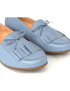 Carim Mocassino Slipon Vaschetta Frangia Nappa Indaco