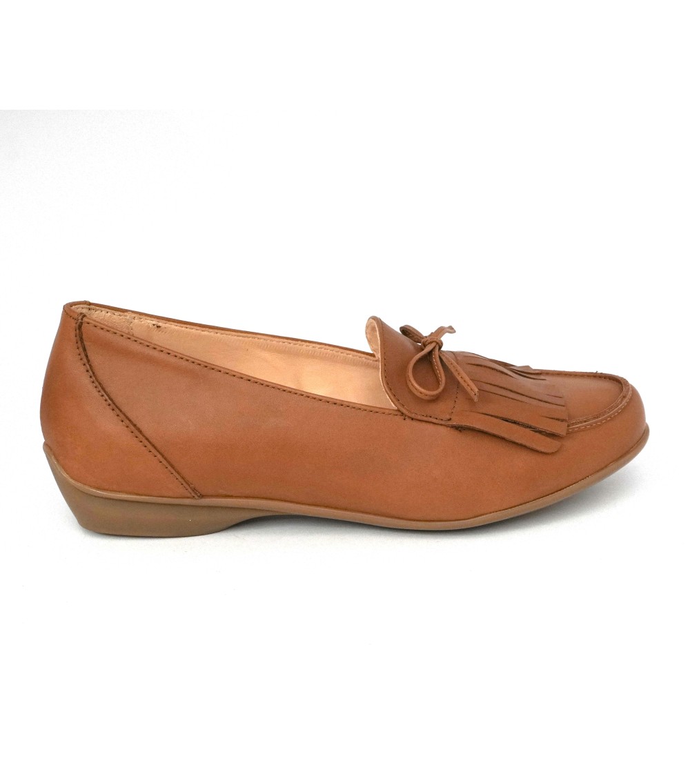 Carim Mocassino Slipon Vaschetta Frangia Nappa Cognac