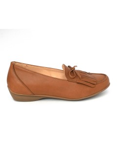 Carim Mocassino Slipon Vaschetta Frangia Nappa Cognac