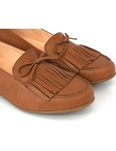 Carim Mocassino Slipon Vaschetta Frangia Nappa Cognac