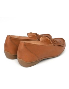 Carim Mocassino Slipon Vaschetta Frangia Nappa Cognac