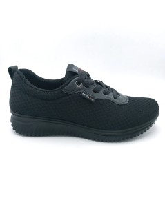 Enval Soft Sneakers Tessuto Lacci Elastici Nero