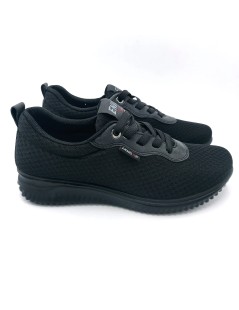 Enval Soft Sneakers Tessuto Lacci Elastici Nero