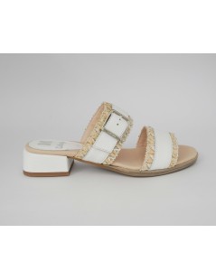 Callaghan Sandaletto 2 Fasce Tacco Medio Pelle Bianco