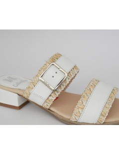 Callaghan Sandaletto 2 Fasce Tacco Medio Pelle Bianco