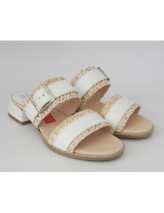 Callaghan Sandaletto 2 Fasce Tacco Medio Pelle Bianco