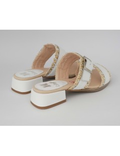 Callaghan Sandaletto 2 Fasce Tacco Medio Pelle Bianco