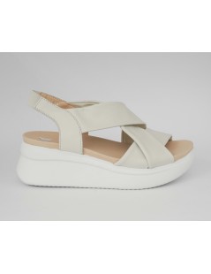 Callaghan Zeppa Fasce Incrociate Larghe Nappa Avorio